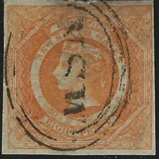 1854/59 8d dull yellow orange fine used with 3 ...