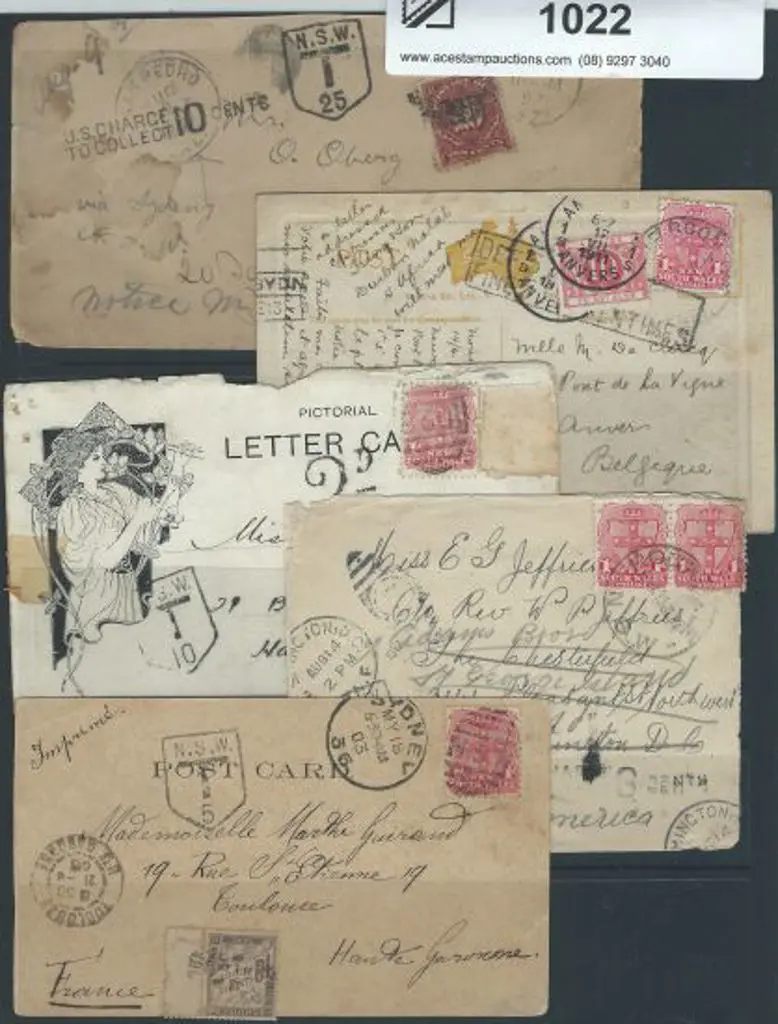 1897 Taxed stampless cover to USA with 10¢ US ... Image 1++