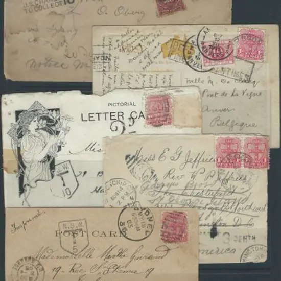 1897 Taxed stampless cover to USA with 10¢ US ...