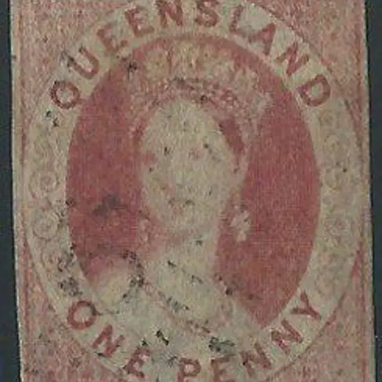 1860 1d carmine-rose F/U with light BN "59" ...