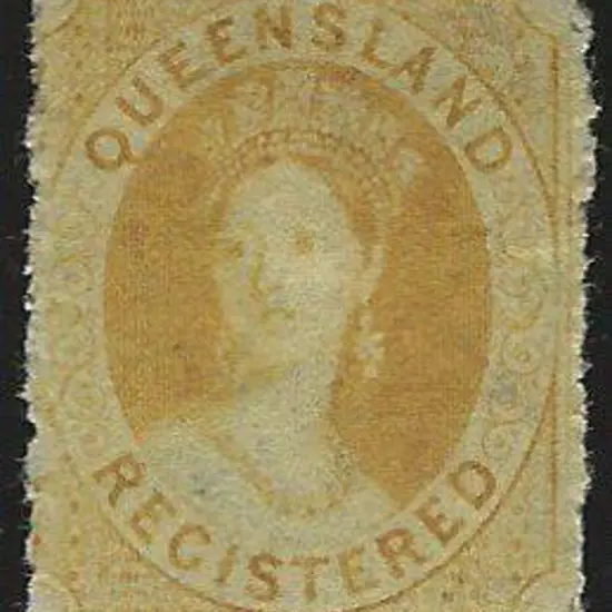 1860/61 orange-yellow "REGISTERED" (6d) QV. MLH. ...