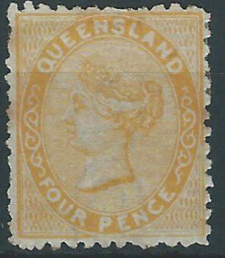 1879 4d orange-yellow side face. MLH with gum tone ... Image 1++