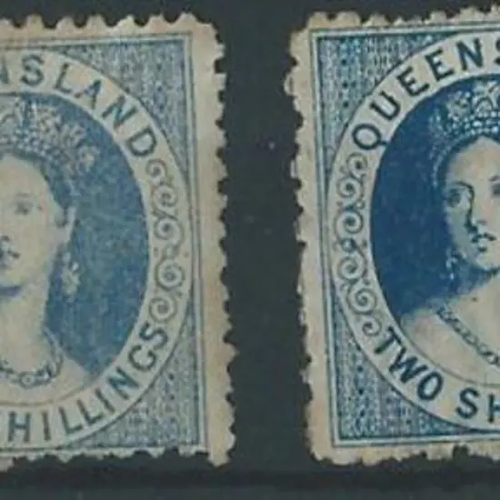 1879 1/- mauve, no wmk & 1880 2/- pale blue & 2/- ...