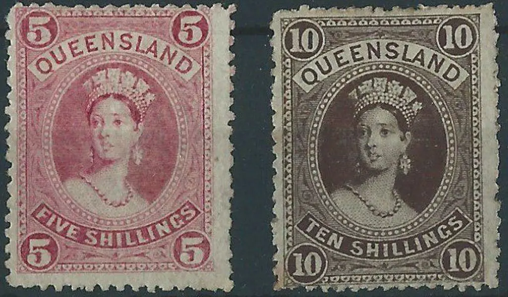 1882 5/- & 10/- large Chalons on thin paper. Both ... Image 1++