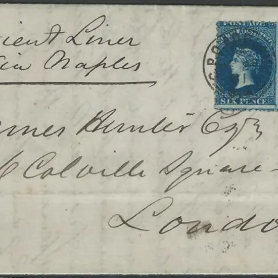 1881 entire to London from Adelaide with 2d & 6d ...