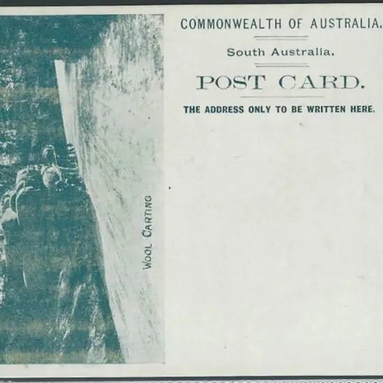 1908 QV 1d green-black Postcard with "WOOL ...