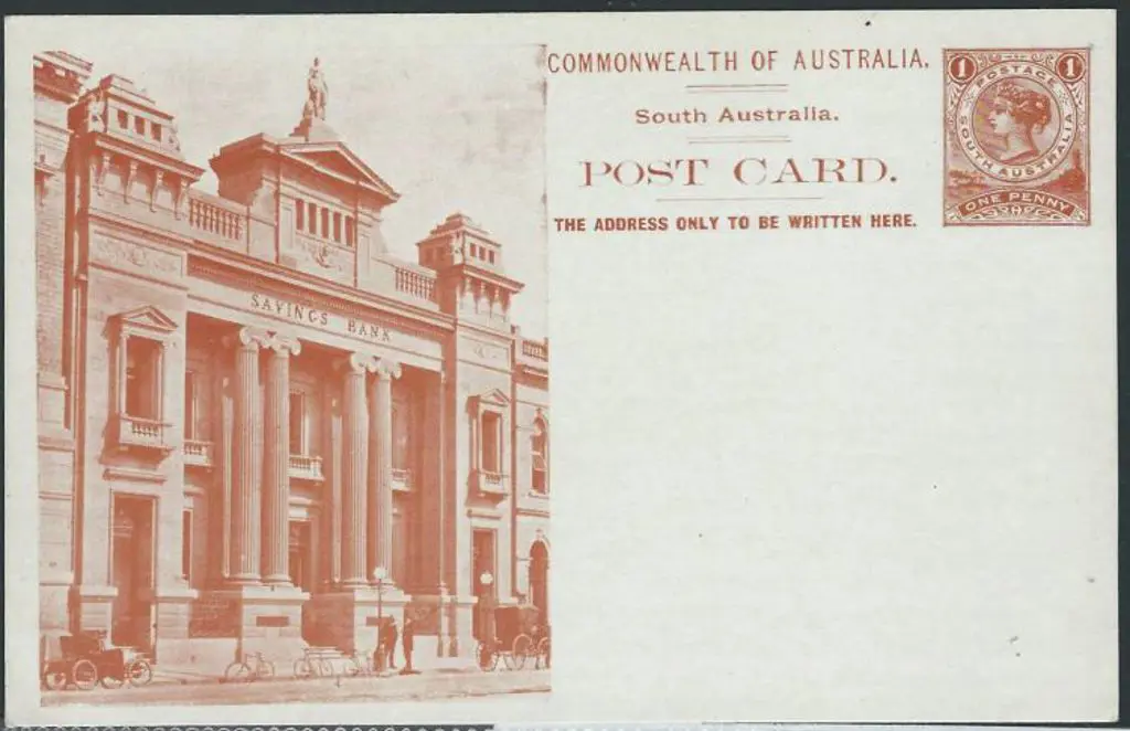 1908 QV 1d orange-brown Postcard with "SAVINGS ... Image 1++