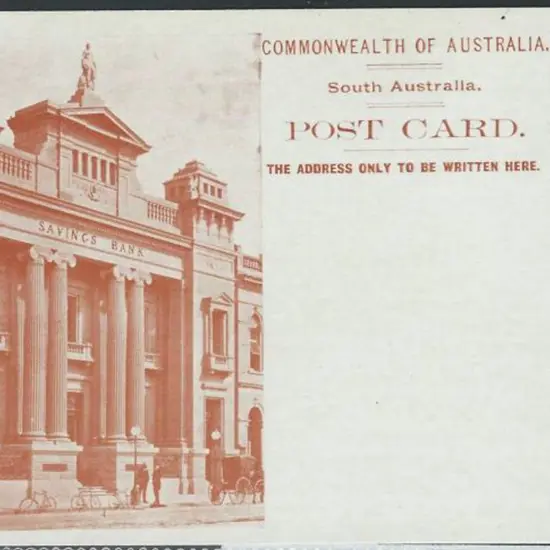 1908 QV 1d orange-brown Postcard with "SAVINGS ...