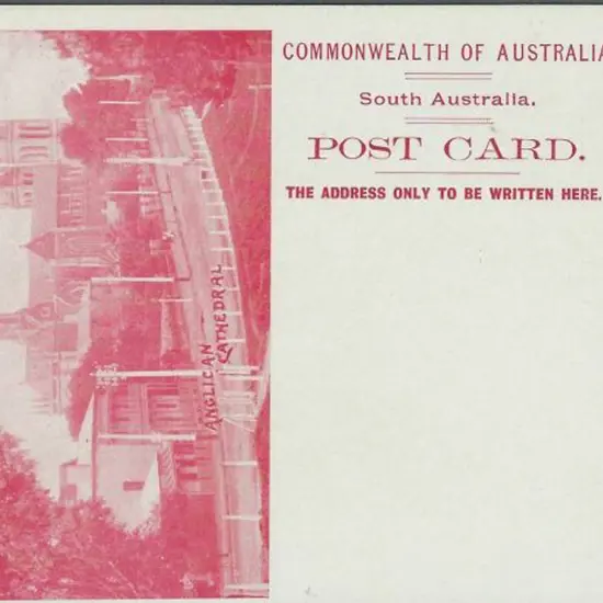 1908 QV 1d red Postcard with "ANGLICAN CATHEDRAL" ...
