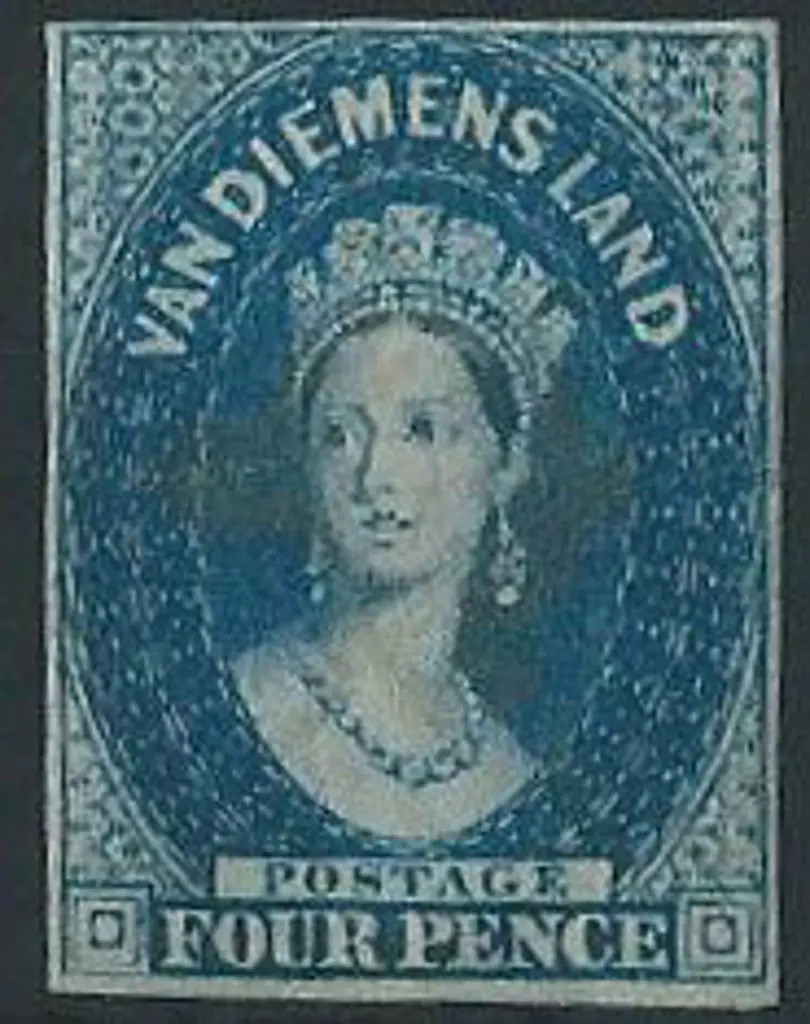 1855 4d deep blue with large star wmk. Appears ... Image 1++