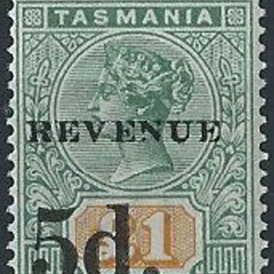 1900 £1 green & yellow QV ovptd "REVENUE 5d". ...