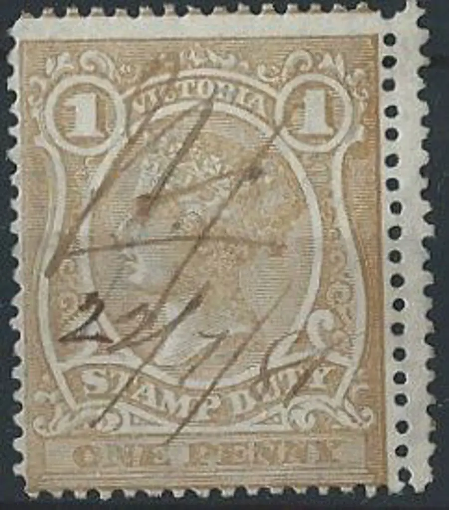1884/96 1d ochre with V over Crown wmk sideways, ... Image 1++