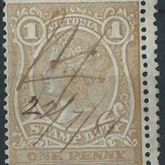 1884/96 1d ochre with V over Crown wmk sideways, ...
