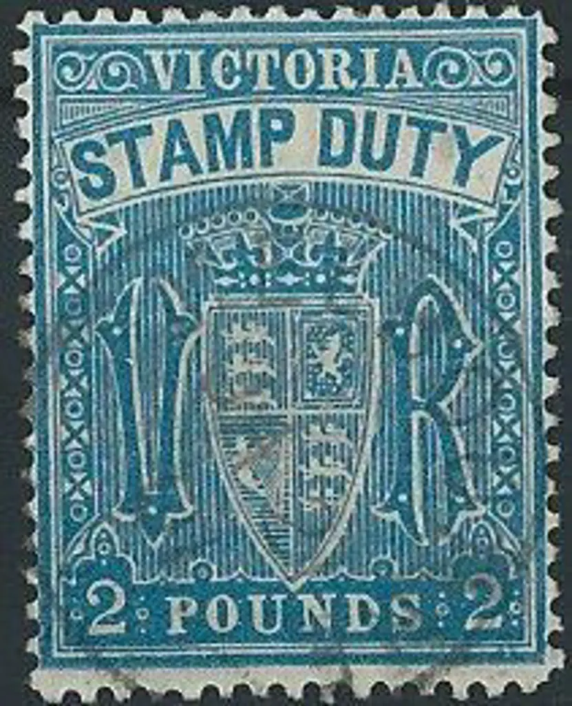 1888 £2 blue stamp duty, perfd 12½. Fine used with ... Image 1++