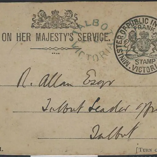 1891 (July) "MINISTER OF PUBLIC INSTRUCTION" ...