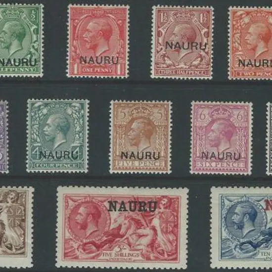 1916/23 "NAURU" ovpts to 1/- MLH (hingeing varies) ...