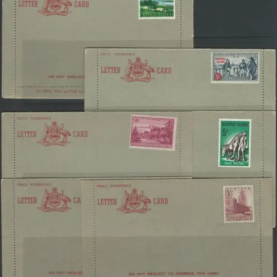 1953/56 formular Lettercards with 3½d Tower, 4d ...