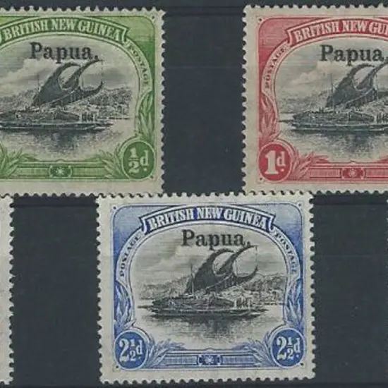 1906 large ovpt "Papua" on ½d to 4d, the latter ...