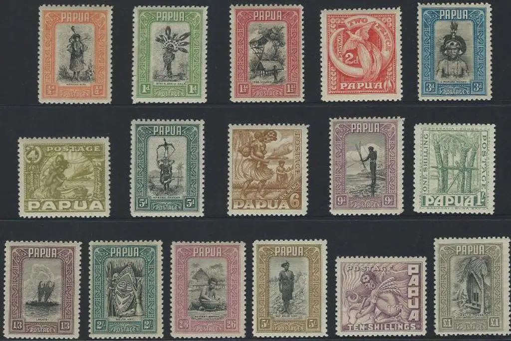 1932 Pictorials set of 16 to £1. MLH but 5/- has ... Image 1++