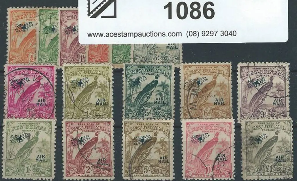 1932/24 undated Birds with "AIR MAIL" ovpts to £1 ... Image 1++