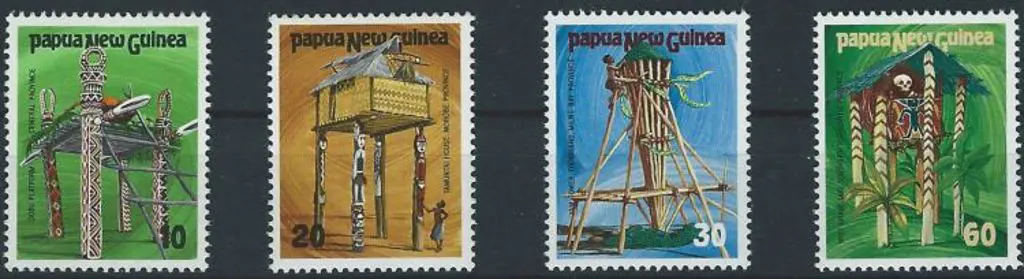 1985 Ceremonial Structures Trial stamps in MUH set ... Image 1++