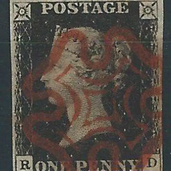 1840 1d intense black attractively fine used by ...