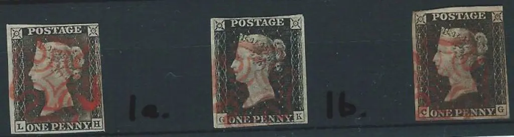 1840 1d black & grey black in plates 1a plus an ... Image 1++