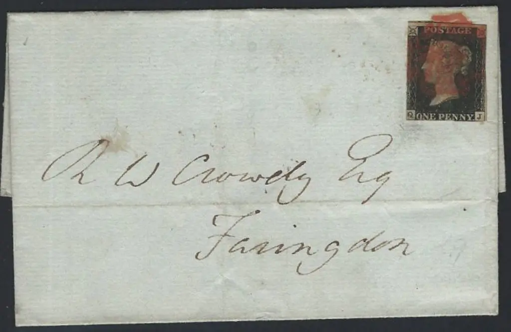 1840 1d black tied to cover by smudged red Maltese ... Image 1++