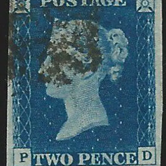 1840 2d deep full blue cancelled with indistinct ...