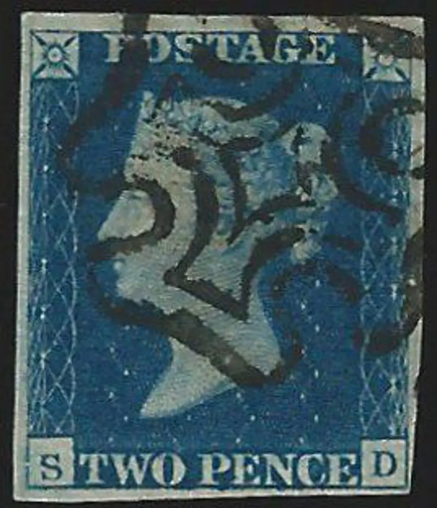 1840 2d deep full blue with crisp black Maltese ... Image 1++