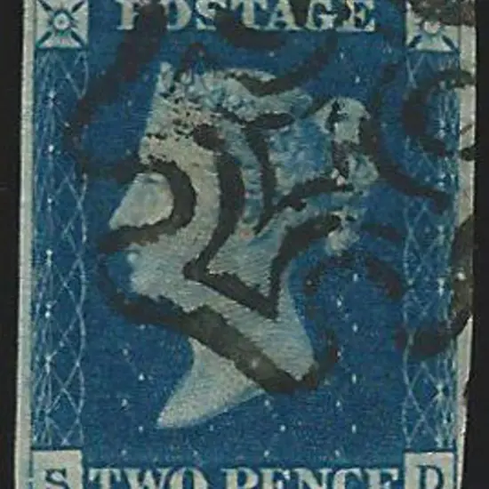 1840 2d deep full blue with crisp black Maltese ...