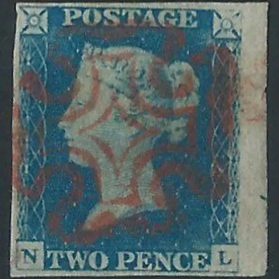 1840 2d pale blue Plate 1. Cancelled by a neat red ...