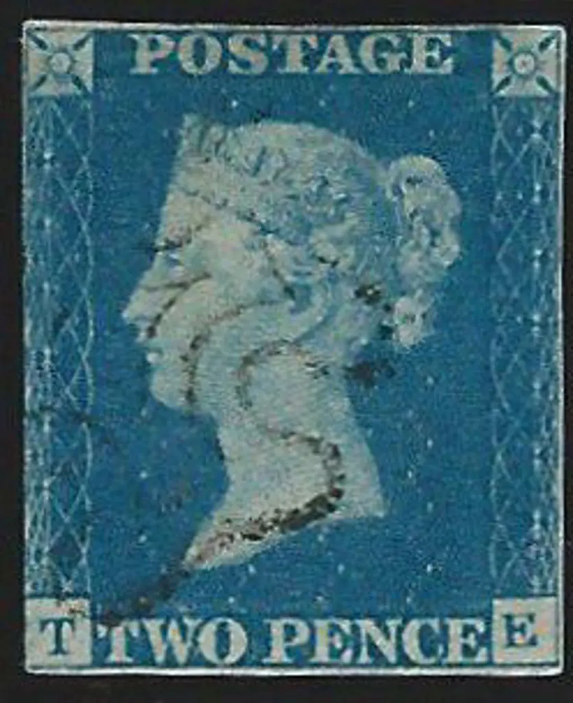 1840 2d pale blue with light, crisp Maltese Cross ... Image 1++