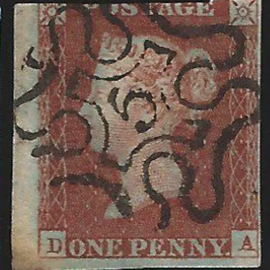 1841 1d red brown imperf set of 12 numbered ...
