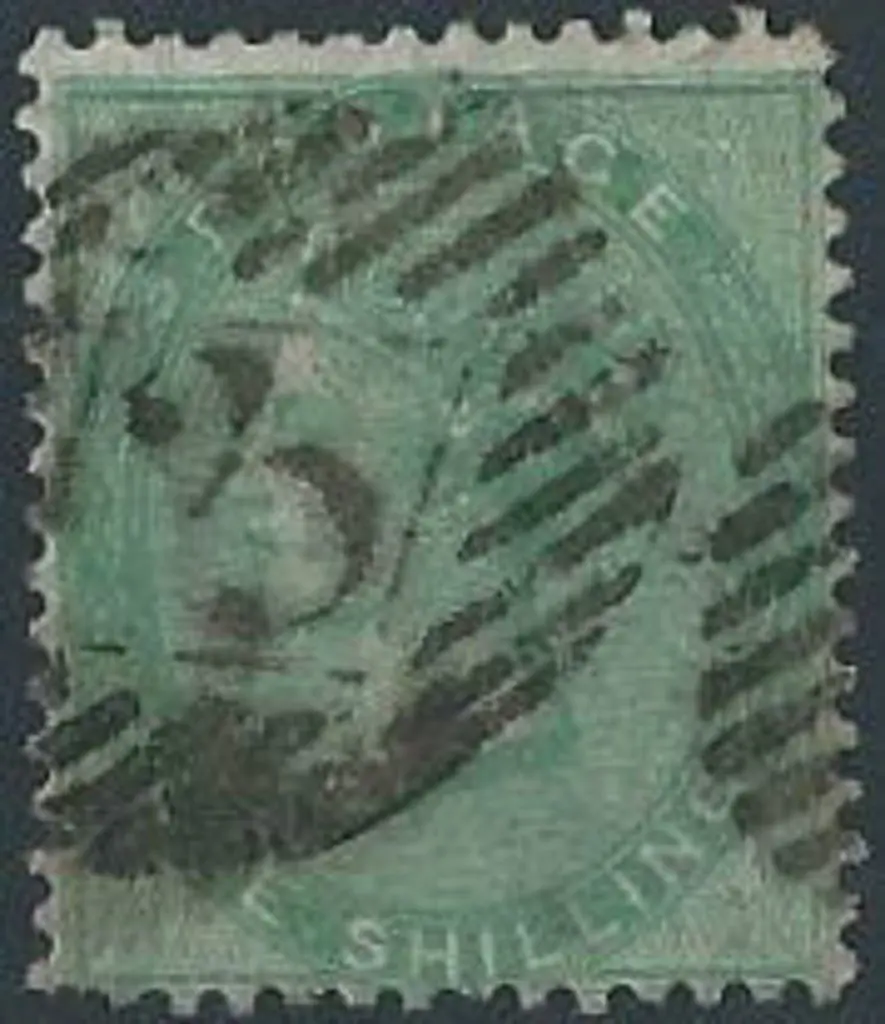 1855 1/- green QV with crisp BN "3" cancel. SG 72 ... Image 1++