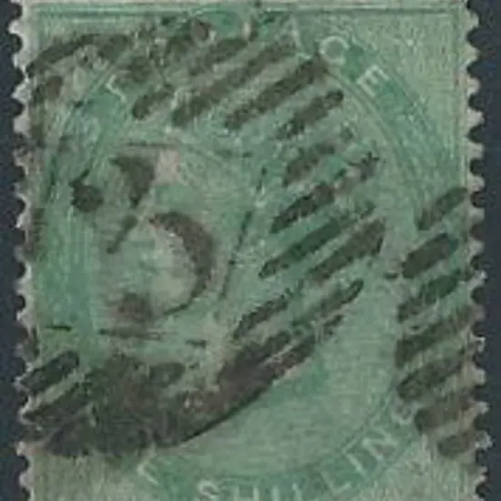 1855 1/- green QV with crisp BN "3" cancel. SG 72 ...