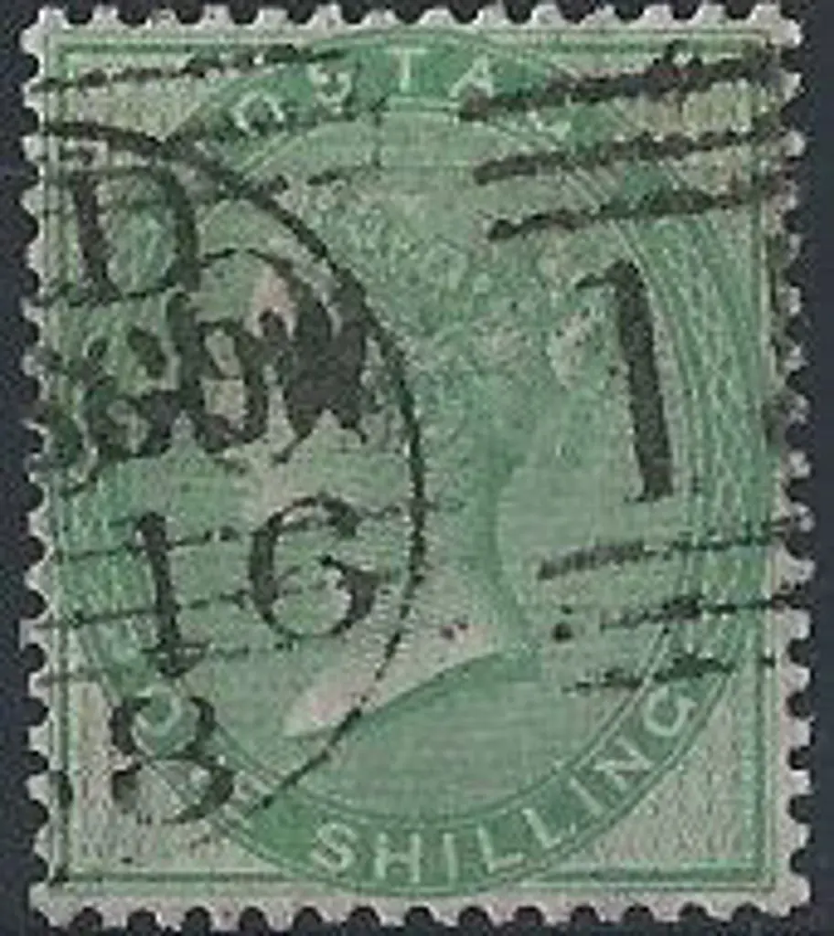 1855 1/- green QV good used with partial Glasgow ... Image 1++