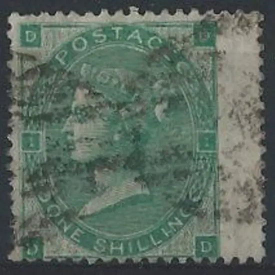 1862 1/- green QV with small corner letters. Plate ...