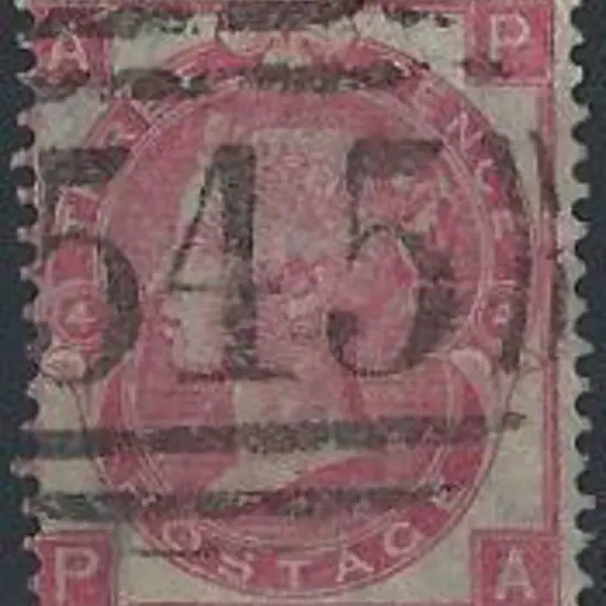 1865 3d rose QV, Plate 4 F/U with clear "545" ...