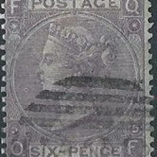1865 6d lilac QV with hyphen. Pl. 5. F/U with ...