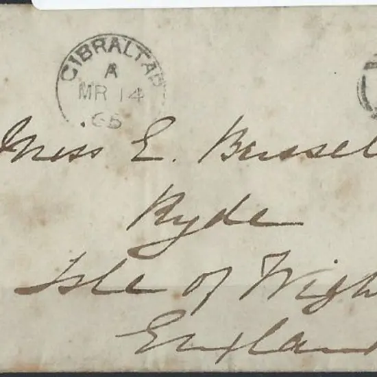 1865 (March) used abroad cover with 6d lilac ...