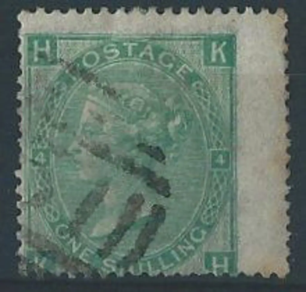 1865 1/- green QV F/U by light barred numeral ... Image 1++