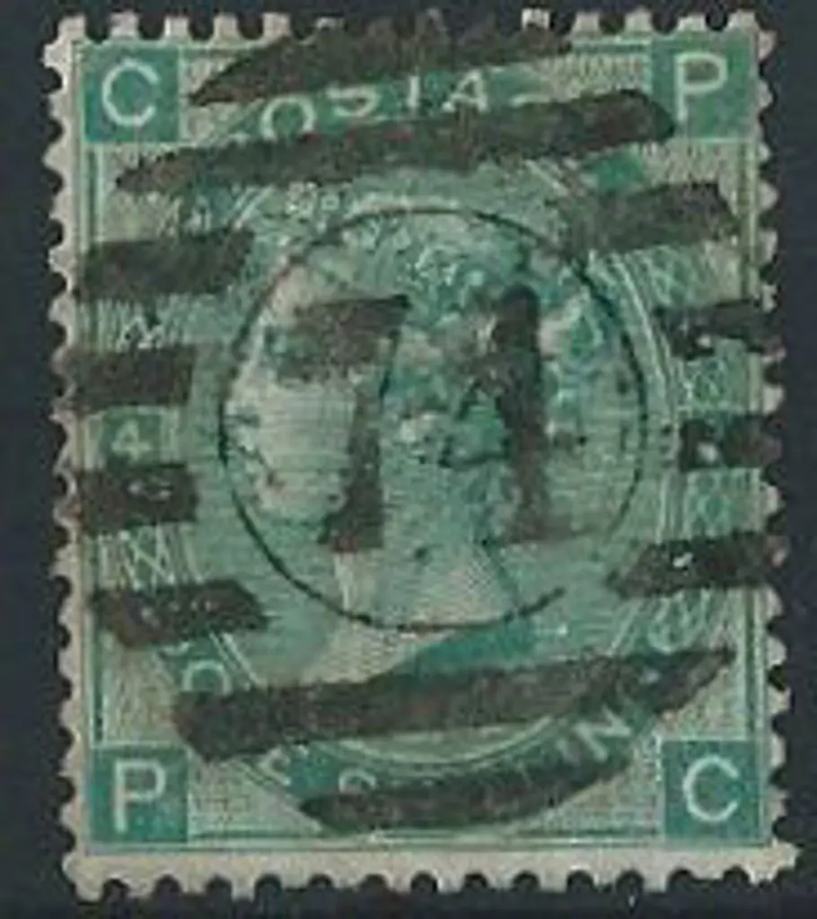 1865 1/- green QV good to F/U with numeral central ... Image 1++
