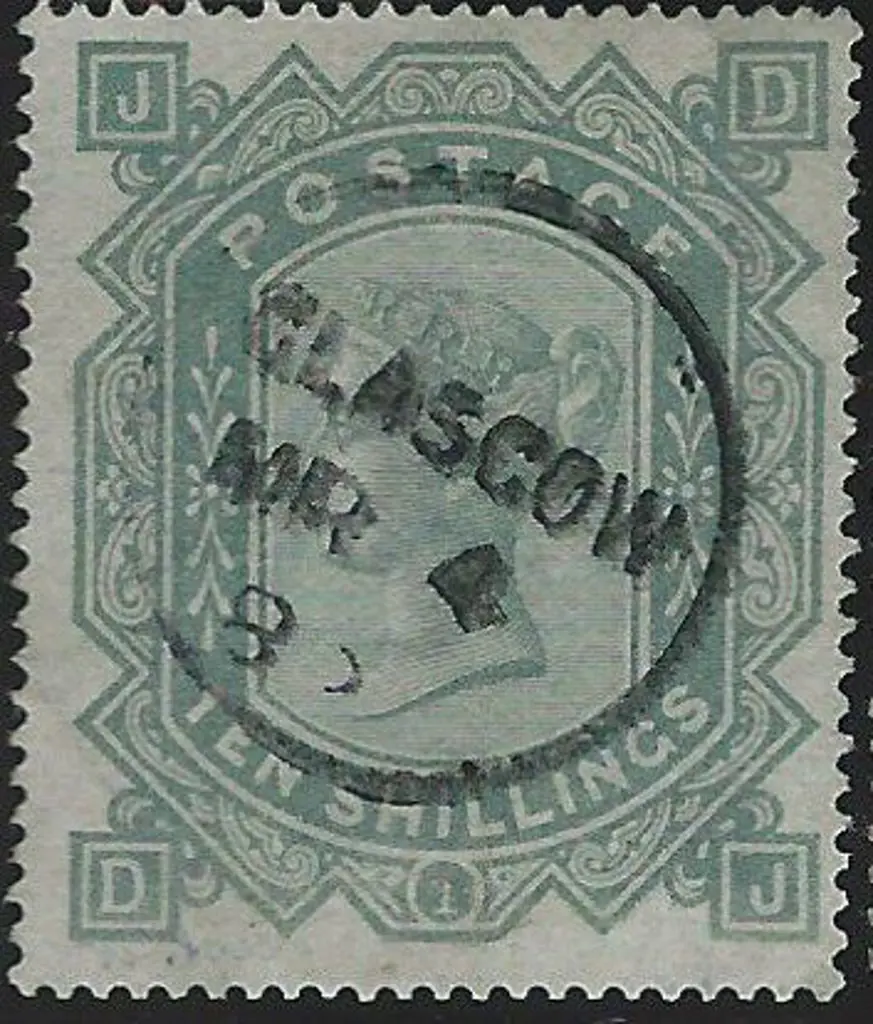 1878 10/- greenish grey QV. Fine used with neat ... Image 1++