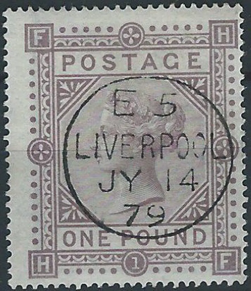 1878 £1 brown-lilac QV, Plate 1, Maltese Cross ... Image 1++