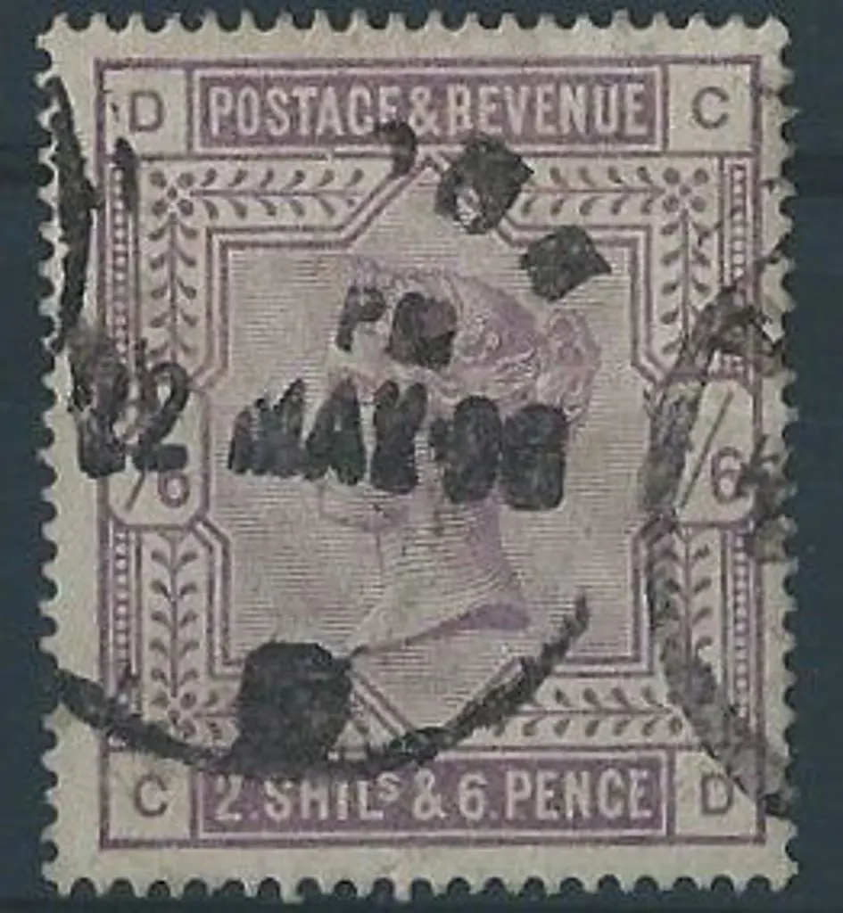 1883 2/6d lilac good used with 22 MAY 1896 parcel ... Image 1++