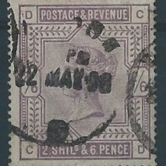 1883 2/6d lilac good used with 22 MAY 1896 parcel ...