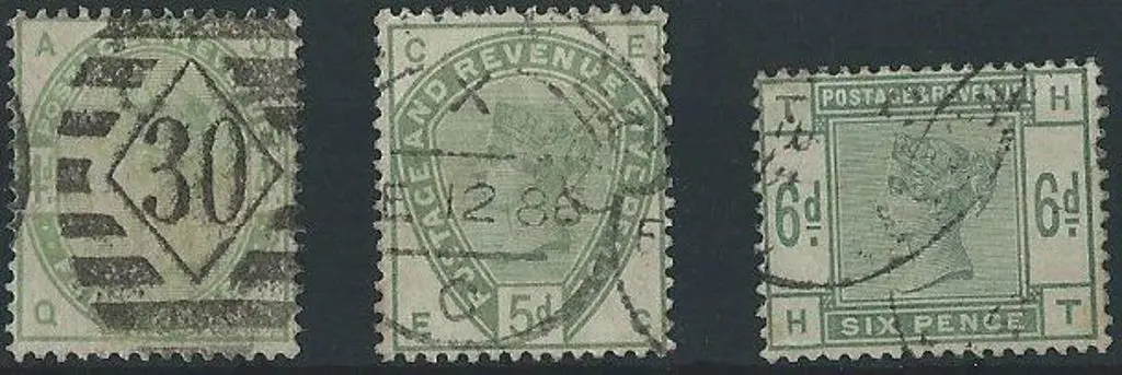 1883/84 4d, 5d & 6d dull green all good used with ... Image 1++