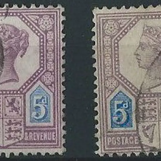 1887 5d dull purple & blue Die I & dull purple & ...