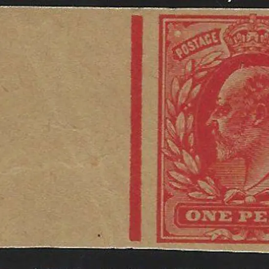 1902 1d KEVII Plate Proof in scarlet on buff ...